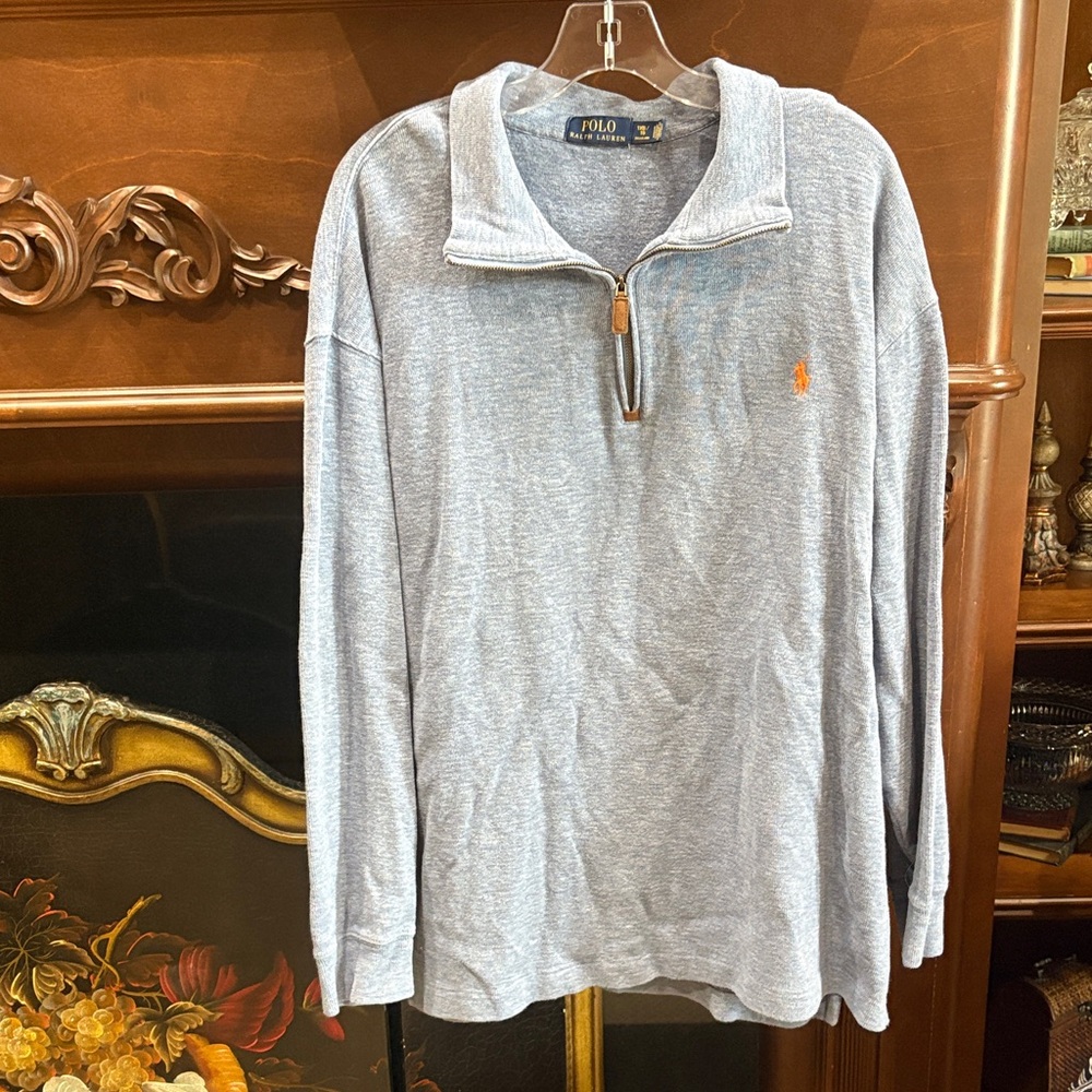 Men’s Polo Ralph Lauren Blue/Grey Quarter-Zip Pullover